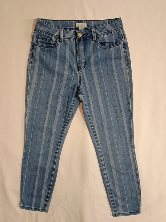 Sky and Sparrow Other - Sky & Sparrow Juniors Size 7 Striped Skinny Crop Jeans Girls School Fall Clothes